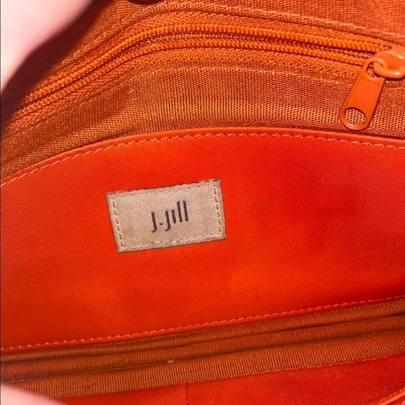 J Jill Brown Leather Wristlet Clutch/ one size preowned - Picture 11 of 11